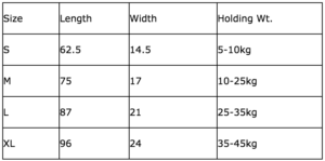 Pet sling dimensions